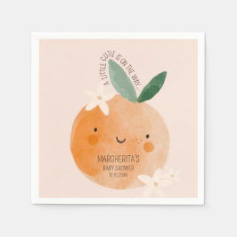 Kleine Süsse Orange Citrus Botanical Baby Dusche Serviette