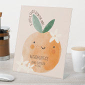 Kleine Süsse Orange Citrus Botanical Baby Dusche Sockelschild (In Situ)