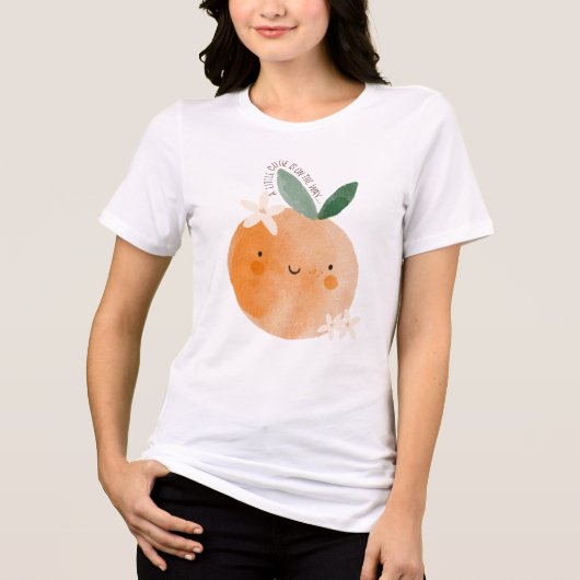 Kleine Süsse Orange Citrus Botanical Baby Dusche Tri-Blend Shirt (Vorderseite)