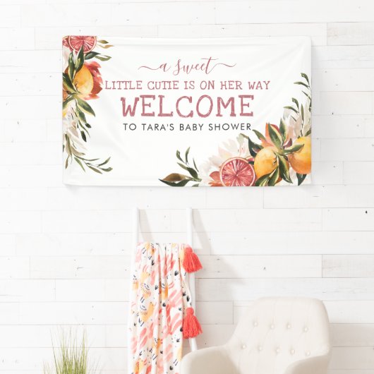 Kleine Süsse | Orange Citrus Botanical Baby Shower Banner (Insitu)