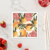 Kleine Süsse | Orange Citrus Botanical Baby Shower Serviette (Beispiel)