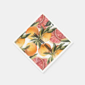 Kleine Süsse | Orange Citrus Botanical Baby Shower Serviette (Ecke)