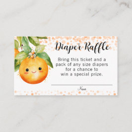 Kleine Süsse Orange Citrus Diaper Raffle Begleitkarte