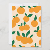 Kleine Süsse Orange Citrus Erster Geburtstag Einladung (Rückseite)