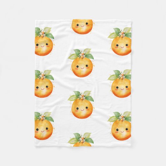 Kleine Süsse Orange Citrus Fleecedecke (Vorderseite)