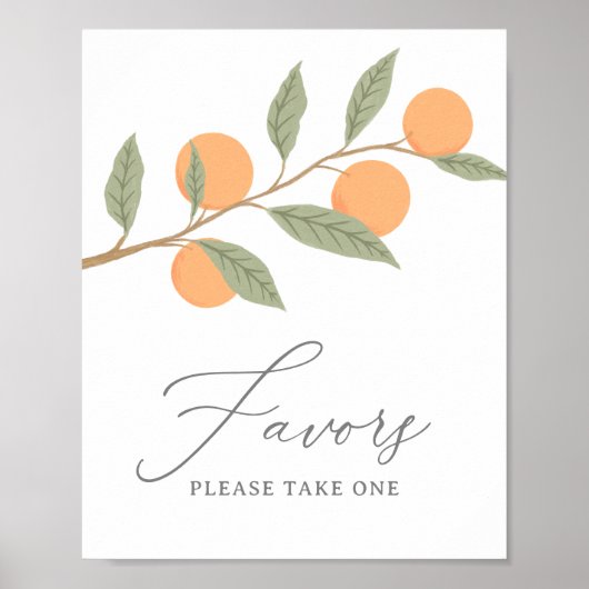 Kleine Süsse Orange Citrus Gastgeschenke unterzeic Poster (Vorne)