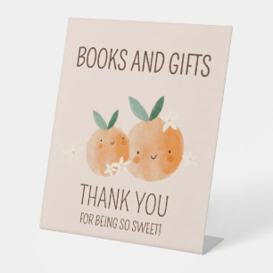 Kleine Süsse Orange Citrus Kinderbücher Geschenke Sockelschild