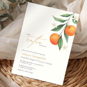 Kleine Süße Orange Citrus Moderne Babyparty Einladung