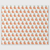 Kleine Süsse Orange Citrus Motif Thema Geschenkpapier (Flach)