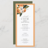 Kleine Süsse Orange Citrus Wasserfarben Duschmenü Menükarte (Vorne/Hinten)