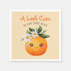 Kleine Süsse Orange Citrus Watercolor Babydusche Serviette