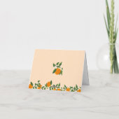 Kleine Süsse Orange Clementine Baby Dusche Dankeskarte (Rückseite)