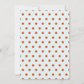 Kleine Süsse Orange Clementine Baby Dusche Einladung (Rückseite)