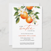 Kleine Süsse Orange Clementine Baby Dusche Einladung (Vorderseite)