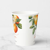 Kleine Süsse Orange Clementine Baby Dusche Gefalle Pappbecher (Rechts)