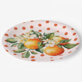 Kleine Süsse Orange Clementine Baby Dusche Gefalle Pappteller (Schrägansicht)