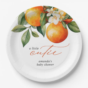 Kleine Süsse Orange Clementine Baby Dusche Gefalle Pappteller