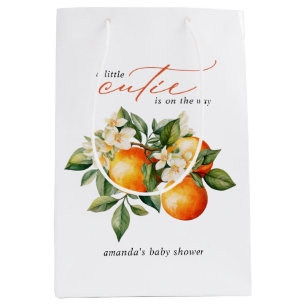 Kleine Süsse Orange Clementine Baby Dusche Mittlere Geschenktüte