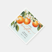 Kleine Süsse Orange Clementine Baby Dusche Serviette (Ecke)