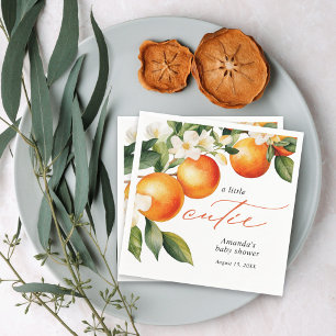 Kleine Süsse Orange Clementine Baby Dusche Serviette