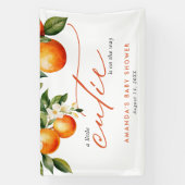 Kleine Süsse Orange Clementine Baby Dusche Willkom Banner (Vertikal)