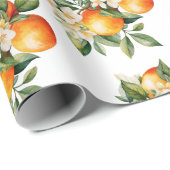 Kleine Süsse Orange Clementine Dots Babydusche Geschenkpapier (Rolleneckpunkt)