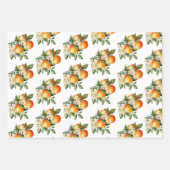 Kleine Süsse Orange Clementine Dots Babydusche Geschenkpapier Set (Vorderseite)