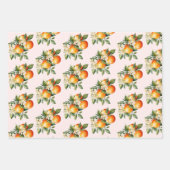 Kleine Süsse Orange Clementine Dots Babydusche Geschenkpapier Set (Vorderseite)