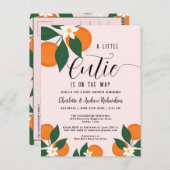 Kleine Süsse Orange Couples Kinderdusche Einladung Postkarte (Vorne/Hinten)