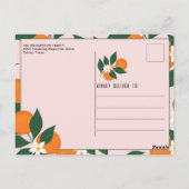 Kleine Süsse Orange Couples Kinderdusche Einladung Postkarte (Rückseite)