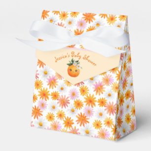Kleine Süsse Orange Daisy Pattern Kinderdusche Geschenkschachtel