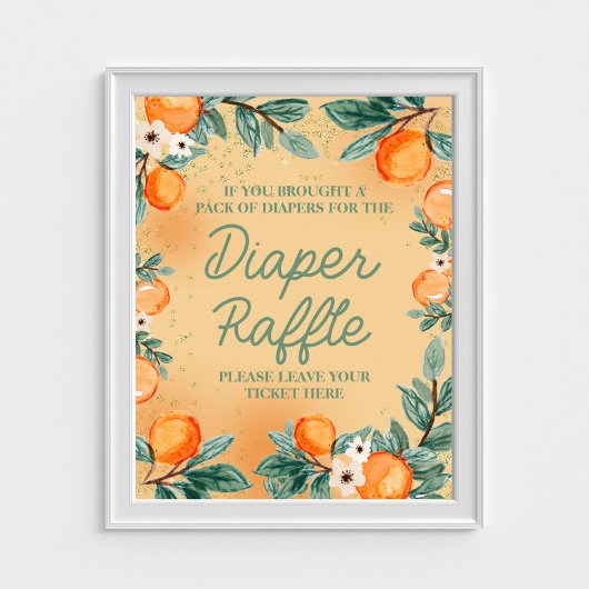 Kleine Süsse Orange Diaper Raffle Poster