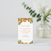 Kleine Süsse Orange Diaper Raffle Ticket Begleitkarte (Stehend Vorderseite)