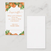 Kleine Süsse Orange Diaper Raffle Ticket Begleitkarte (Vorne/Hinten)