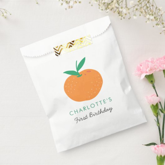 Kleine Süsse Orange First Birthday Gevor Tasche Geschenktütchen (Versiegelt)