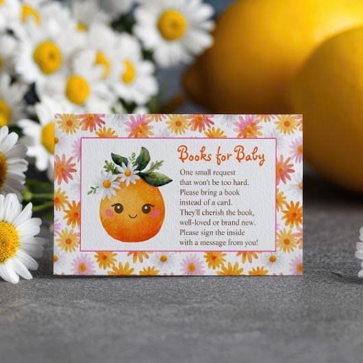 Kleine Süsse Orange Fruit Floral Books for Baby Begleitkarte