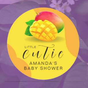 Kleine Süsse Orange Fruit Niedlich Baby Dusche Runder Aufkleber