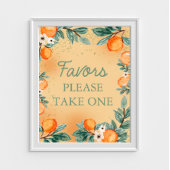 Kleine Süsse Orange Gastgeschenke Bitte nehmen Sie Poster