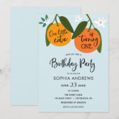 Kleine Süsse Orange Geburtstagseinladung Einladung (Vorne/Hinten)