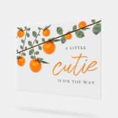 Kleine Süsse Orange Gender Neutral Baby Dusche Acrylschild (Winkel)