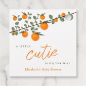 Kleine Süsse Orange Gender Neutral Baby Dusche Geschenkanhänger (Rückseite)
