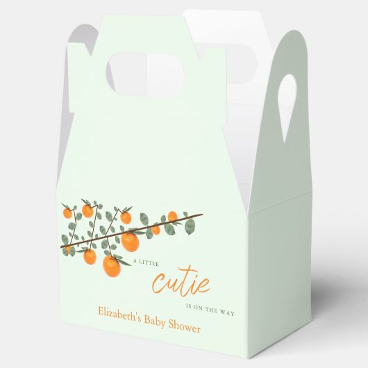 Kleine Süsse Orange Gender Neutral Baby Dusche Geschenkschachtel (Geöffnet)