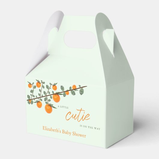 Kleine Süsse Orange Gender Neutral Baby Dusche Geschenkschachtel (Vorderseite)