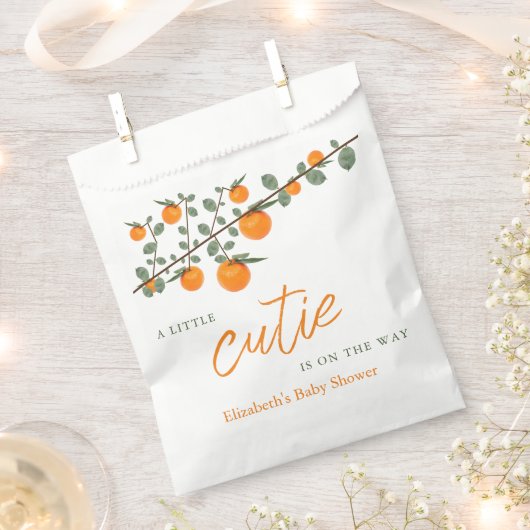 Kleine Süsse Orange Gender Neutral Baby Dusche Geschenktütchen (Ausgeschnitten)