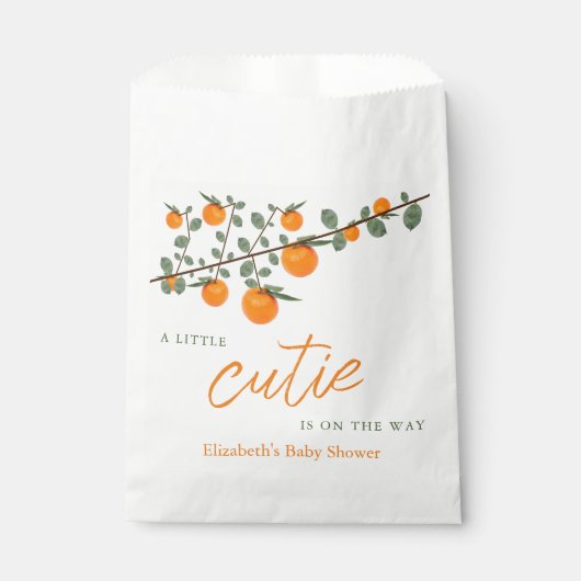 Kleine Süsse Orange Gender Neutral Baby Dusche Geschenktütchen (Vorderseite)