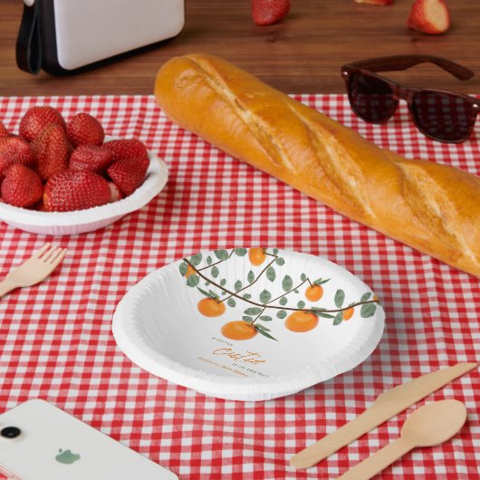 Kleine Süsse Orange Gender Neutral Baby Dusche Pappteller (Picknick)