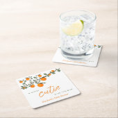 Kleine Süsse Orange Gender Neutral Baby Dusche Rechteckiger Pappuntersetzer (Vor Ort)