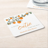 Kleine Süsse Orange Gender Neutral Baby Dusche Rechteckiger Pappuntersetzer (angewinkelt)