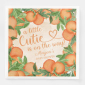 Kleine Süsse Orange Gender Neutral Baby Dusche Serviette (Vorderseite)