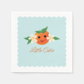 Kleine Süsse Orange Gender Neutral Paper Napkin Serviette (Vorderseite)